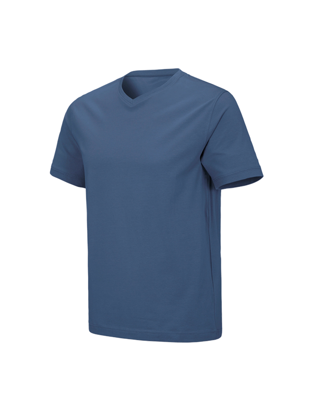 Trička, svetry & košile: e.s. Tričko cotton stretch V-Neck + kobalt