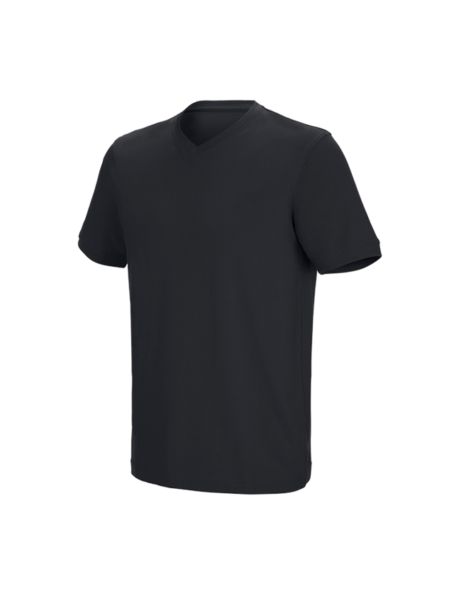 Trička, svetry & košile: e.s. Tričko cotton stretch V-Neck + černá 1