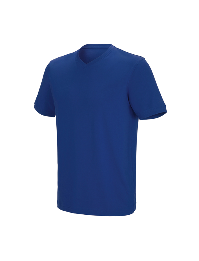 Trička, svetry & košile: e.s. Tričko cotton stretch V-Neck + modrá chrpa 2
