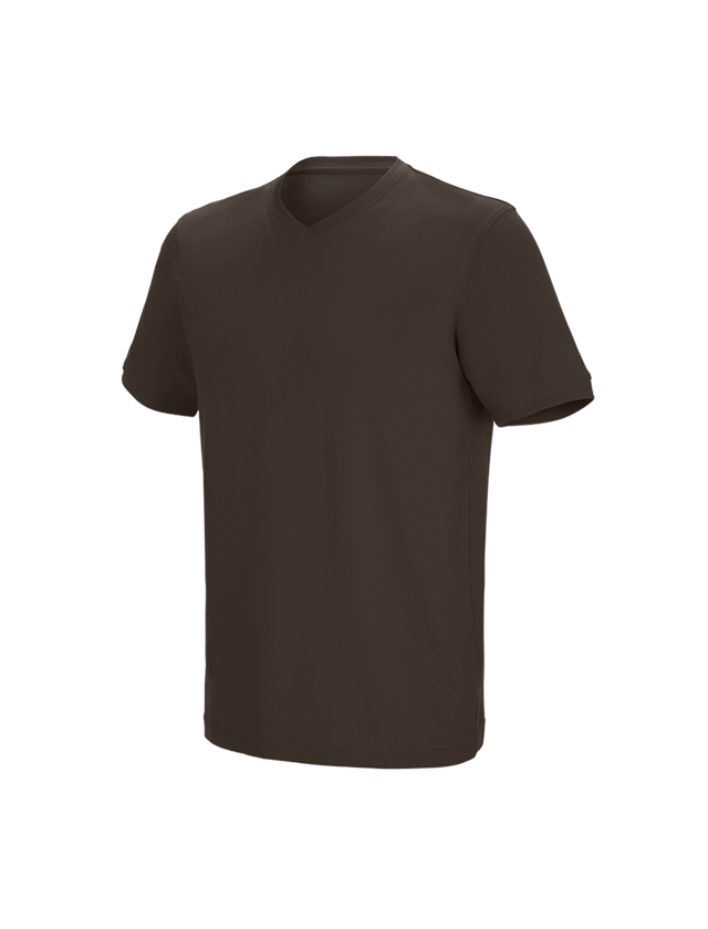 Trička, svetry & košile: e.s. Tričko cotton stretch V-Neck + kaštan 2