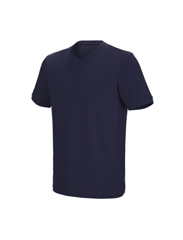 Trička, svetry & košile: e.s. Tričko cotton stretch V-Neck + tmavomodrá 2