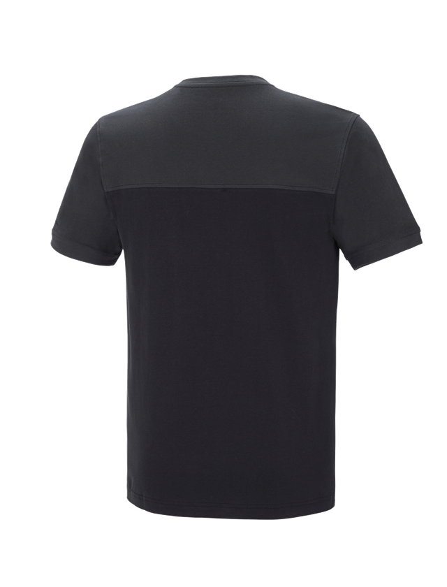 Trička, svetry & košile: e.s. Tričko cotton stretch bicolor + černá/grafit 3