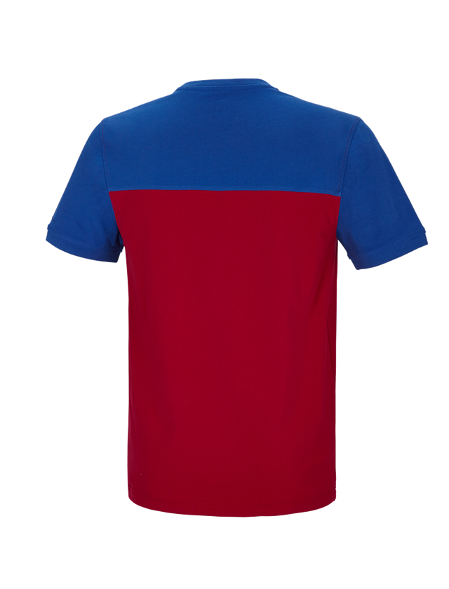 Trička, svetry & košile: e.s. Tričko cotton stretch bicolor + ohnivě červená/modrá chrpa 1