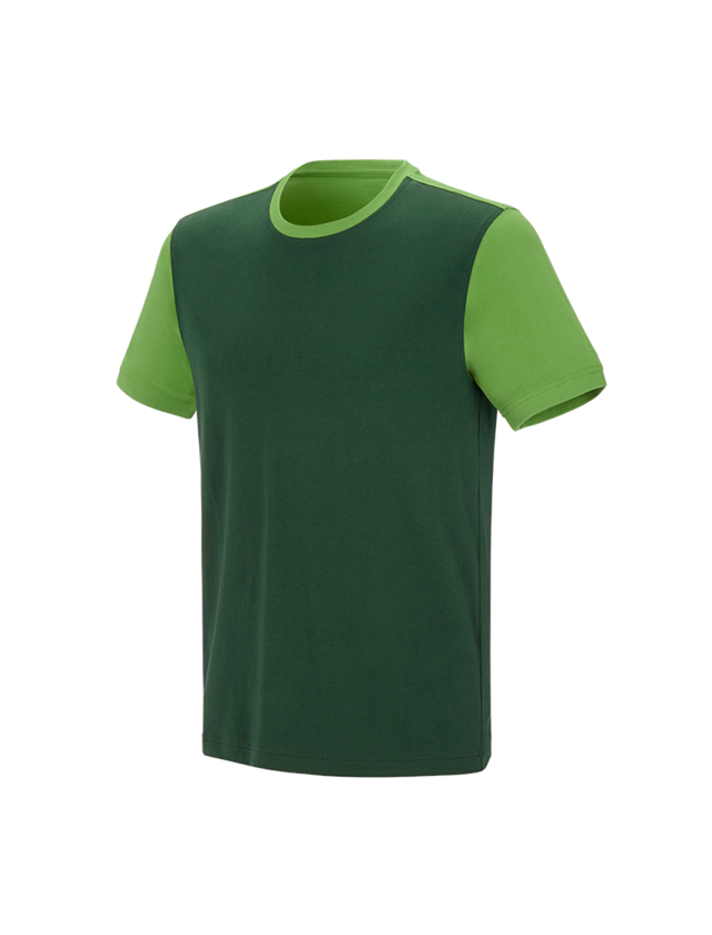 Zahradní / Lesnictví a Zemědělství: e.s. Tričko cotton stretch bicolor + zelená/mořská zelená 2