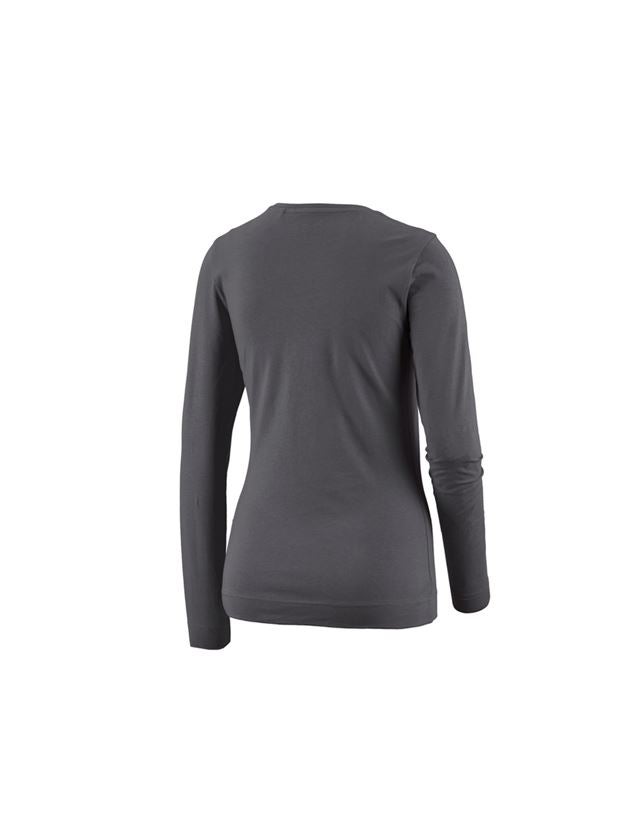 Trička | Svetry | Košile: e.s. triko s dlouhým rukávem cotton stretch,dámské + antracit 1