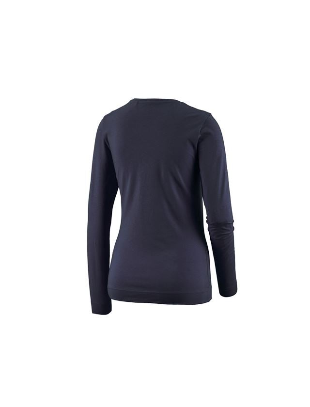 Trička | Svetry | Košile: e.s. triko s dlouhým rukávem cotton stretch,dámské + tmavomodrá 1
