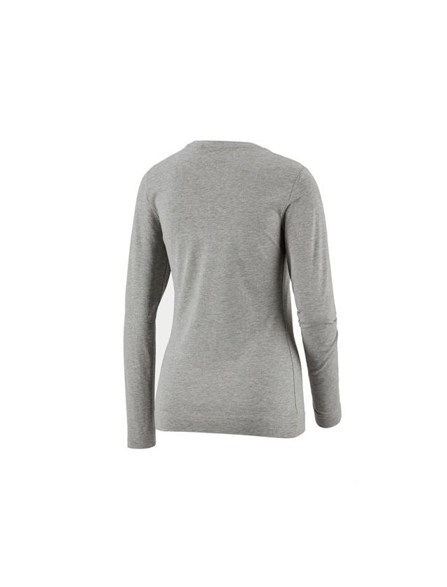 Trička | Svetry | Košile: e.s. triko s dlouhým rukávem cotton stretch,dámské + šedý melír 1