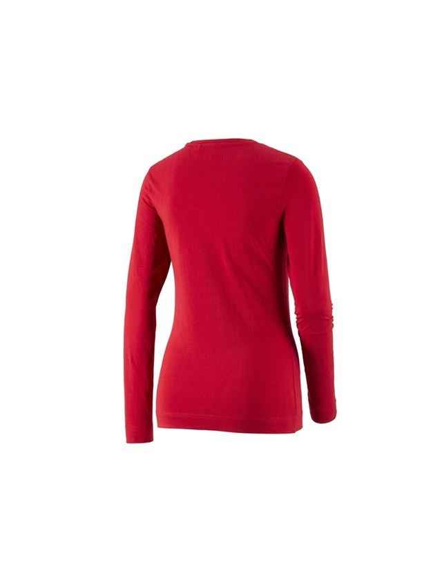 Trička | Svetry | Košile: e.s. triko s dlouhým rukávem cotton stretch,dámské + ohnivě červená 1