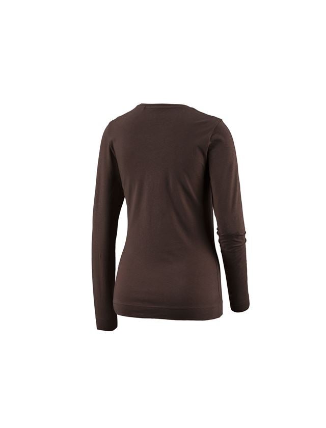 Trička | Svetry | Košile: e.s. triko s dlouhým rukávem cotton stretch,dámské + kaštan 1