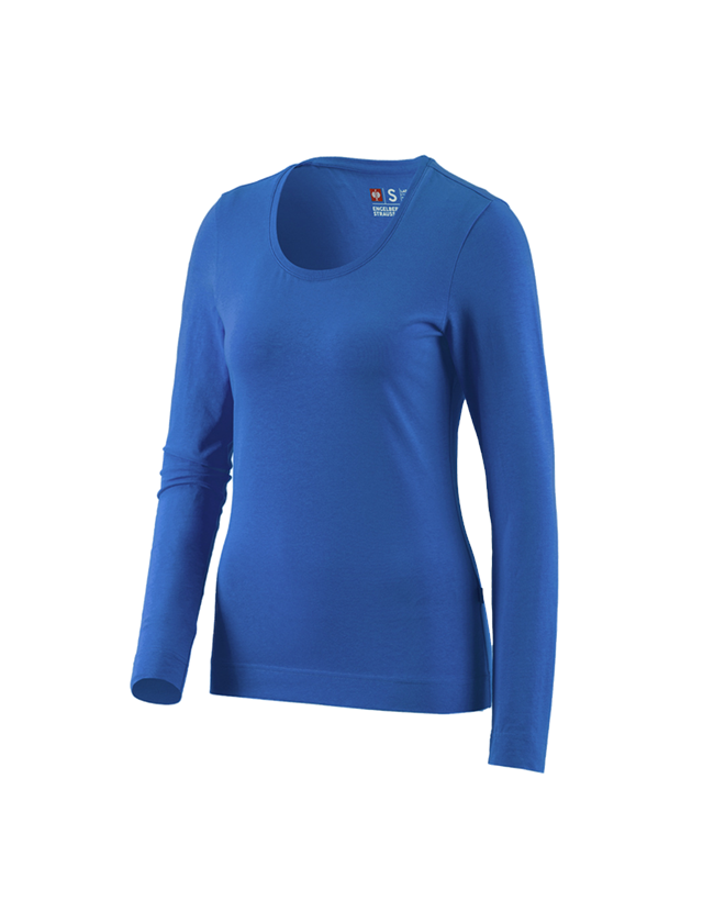 Trička | Svetry | Košile: e.s. triko s dlouhým rukávem cotton stretch,dámské + enciánově modrá 2