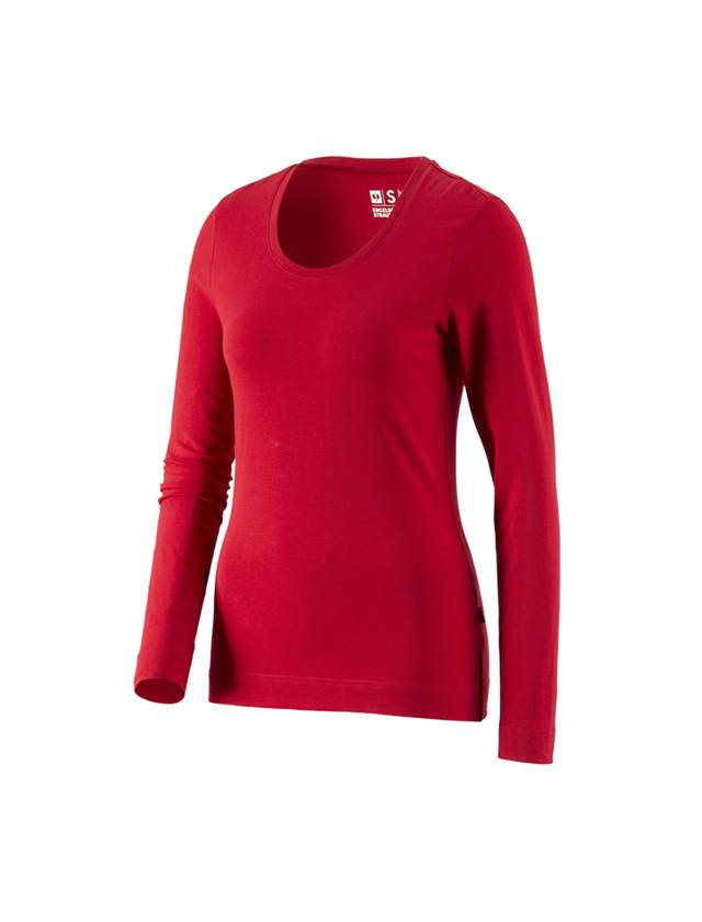 Témata: e.s. triko s dlouhým rukávem cotton stretch,dámské + ohnivě červená