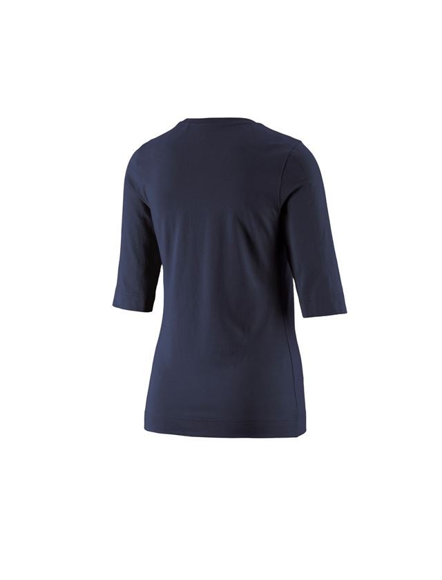 Trička | Svetry | Košile: e.s. Tričko s 3/4 rukávy cotton stretch, dámské + tmavomodrá 1