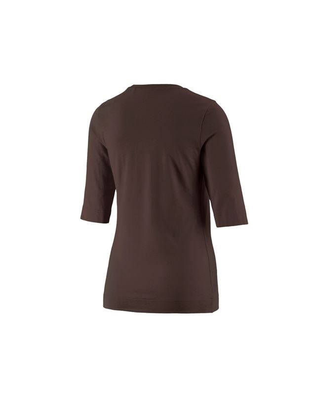 Trička | Svetry | Košile: e.s. Tričko s 3/4 rukávy cotton stretch, dámské + kaštan 1