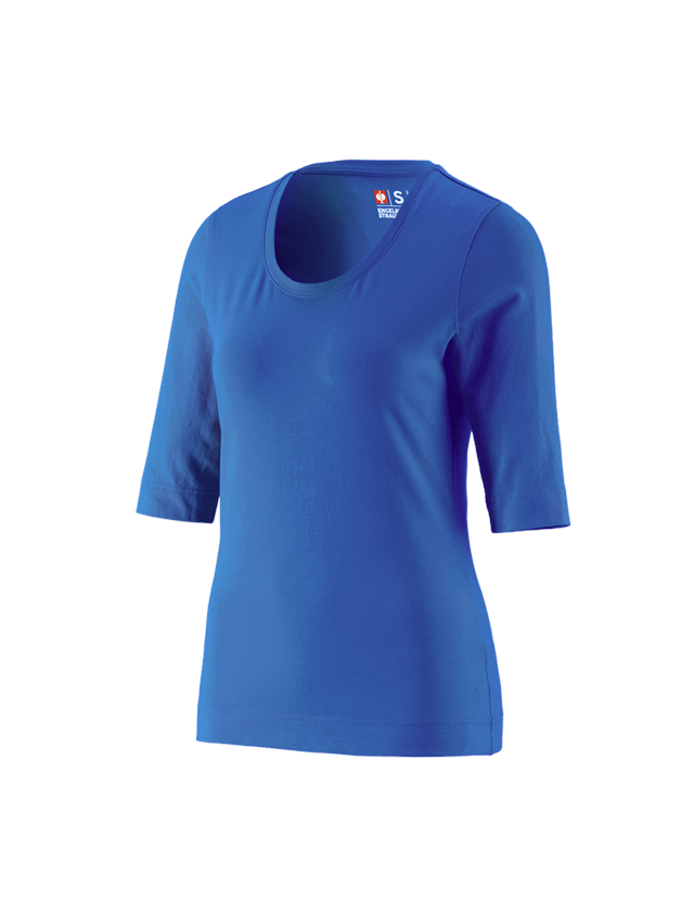 Trička | Svetry | Košile: e.s. Tričko s 3/4 rukávy cotton stretch, dámské + enciánově modrá 2