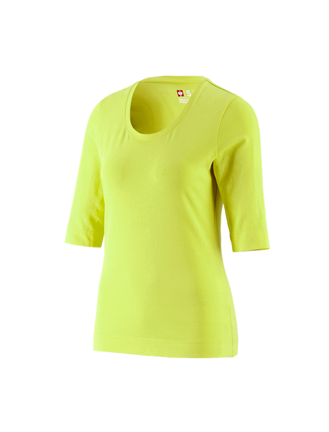 Trička | Svetry | Košile: e.s. Tričko s 3/4 rukávy cotton stretch, dámské + májové zelená