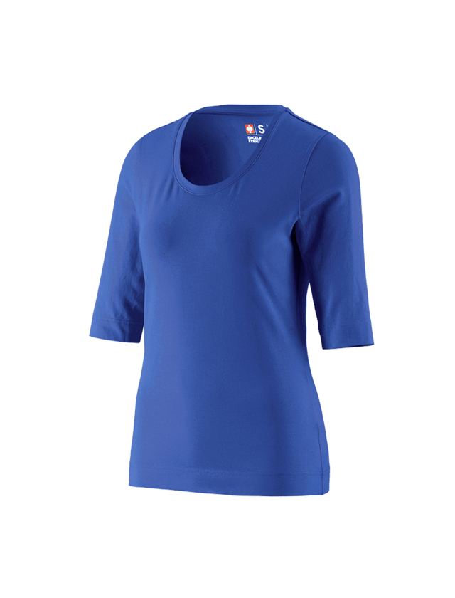 Trička | Svetry | Košile: e.s. Tričko s 3/4 rukávy cotton stretch, dámské + modrá chrpa