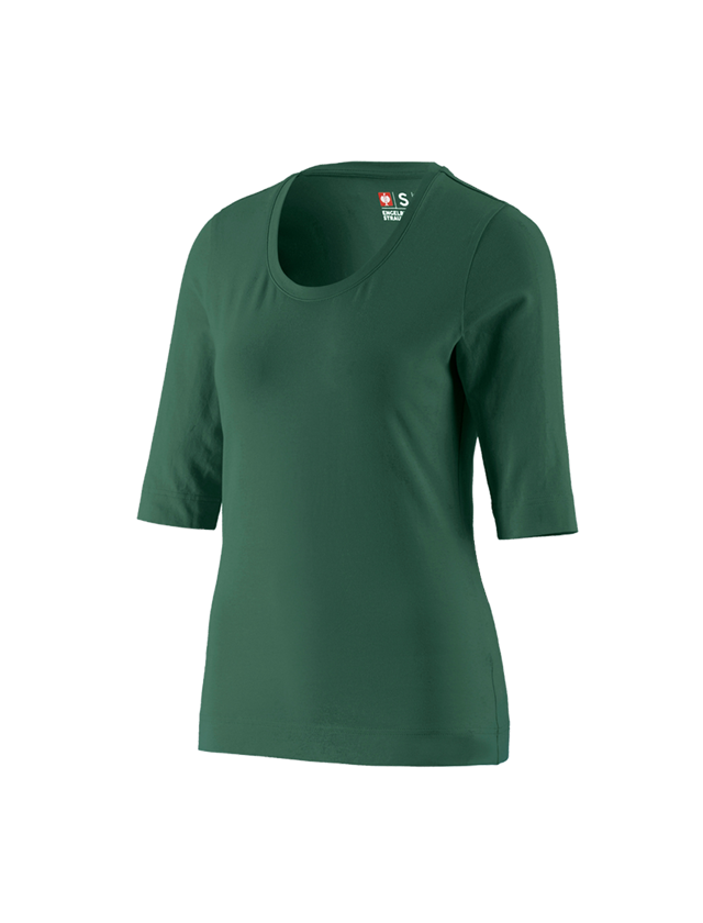 Trička | Svetry | Košile: e.s. Tričko s 3/4 rukávy cotton stretch, dámské + zelená