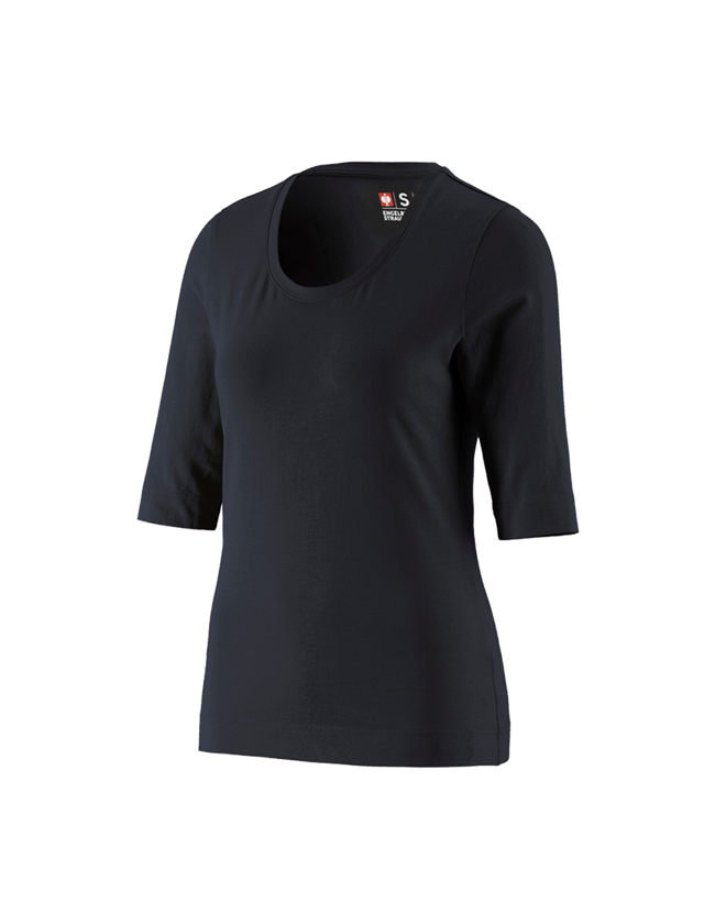 Trička | Svetry | Košile: e.s. Tričko s 3/4 rukávy cotton stretch, dámské + černá 1
