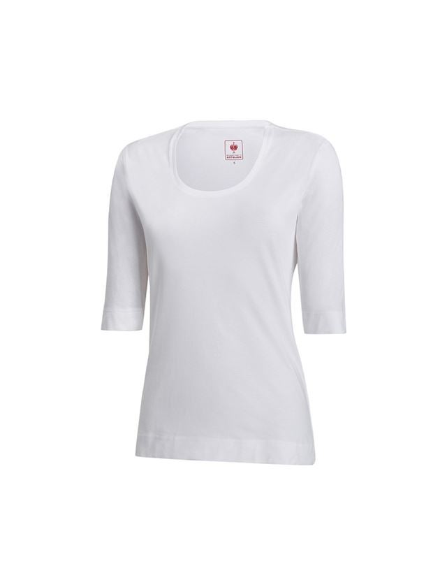 Trička | Svetry | Košile: e.s. Tričko s 3/4 rukávy cotton stretch, dámské + bílá