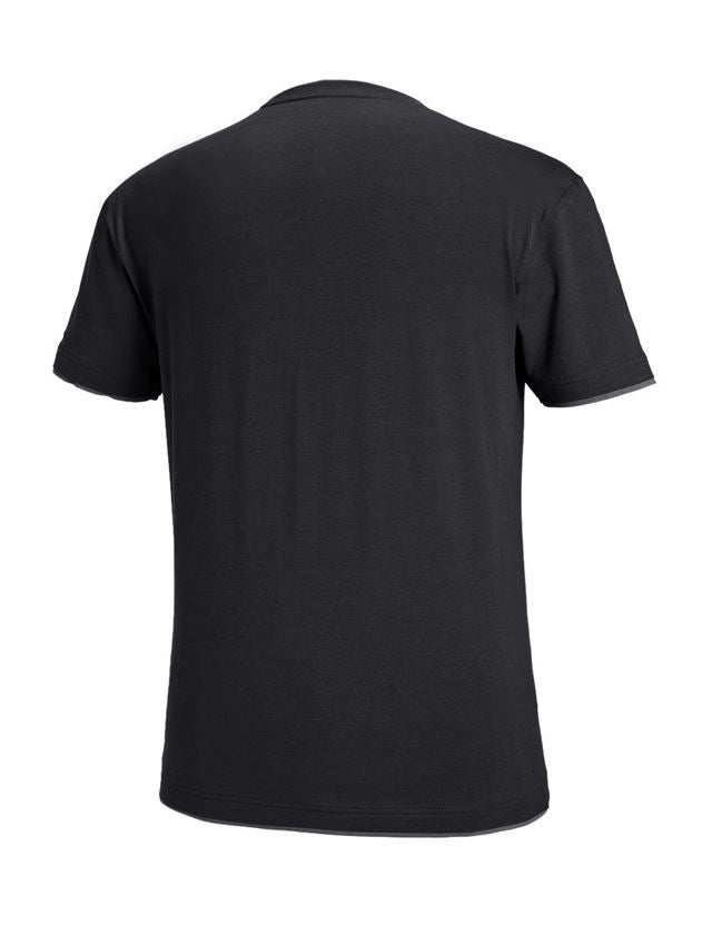 Trička, svetry & košile: e.s. Tričko cotton stretch Layer + černá/cement 3