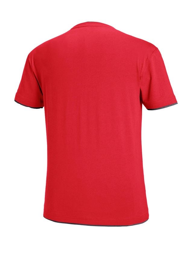 Trička, svetry & košile: e.s. Tričko cotton stretch Layer + ohnivě červená/černá 3