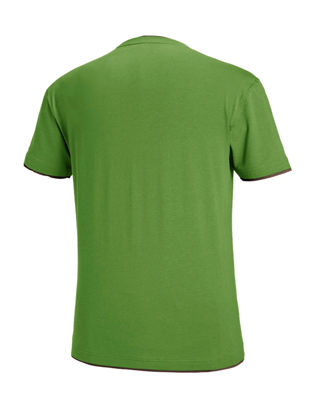 Zahradní / Lesnictví a Zemědělství: e.s. Tričko cotton stretch Layer + mořská zelená/kaštan 3