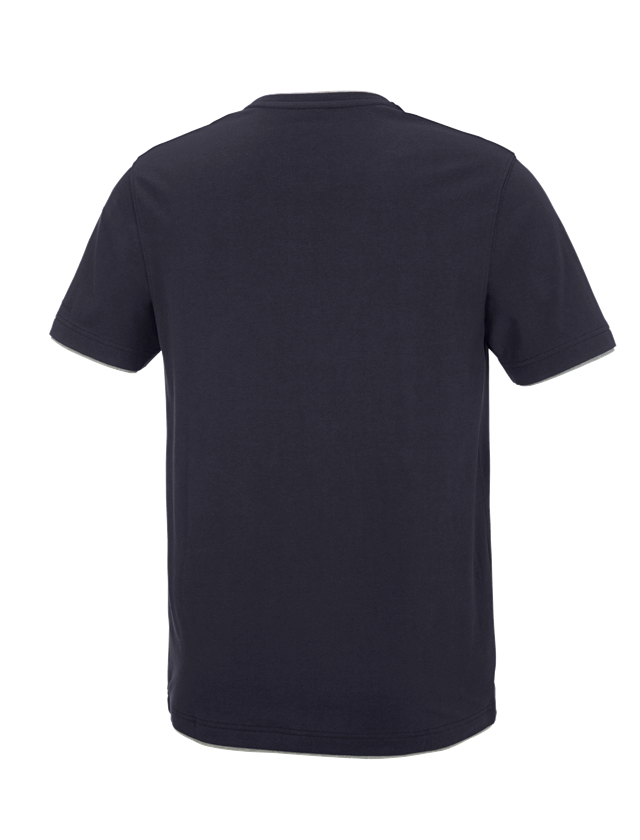 Trička, svetry & košile: e.s. Tričko cotton stretch Layer + tmavomodrá/šedý melír 3