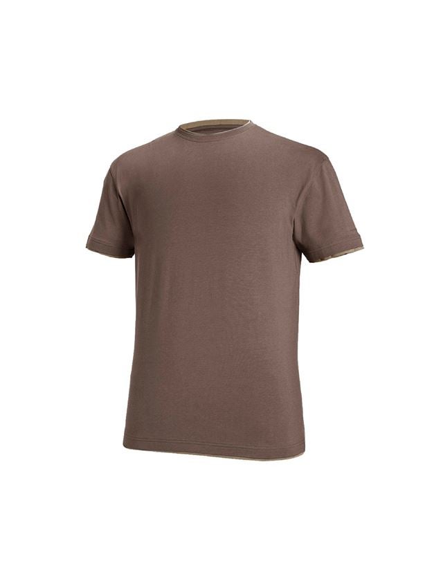 Trička, svetry & košile: e.s. Tričko cotton stretch Layer + kaštan/lískový oříšek 2
