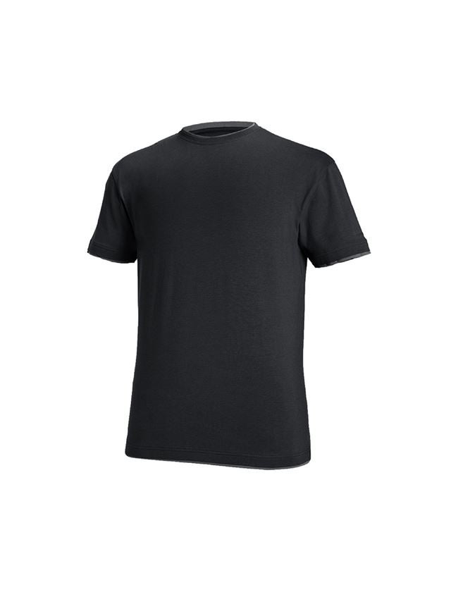 Trička, svetry & košile: e.s. Tričko cotton stretch Layer + černá/cement 2