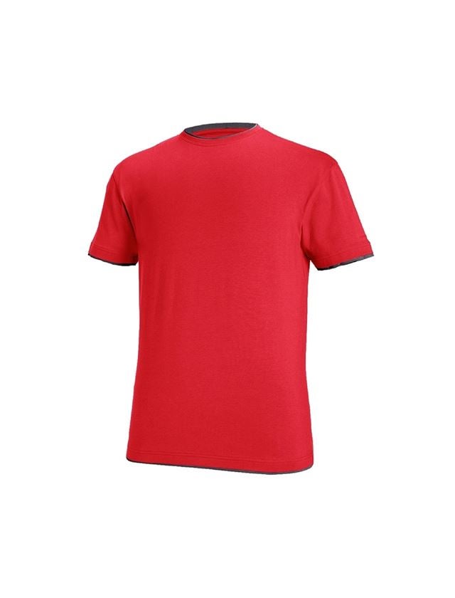 Trička, svetry & košile: e.s. Tričko cotton stretch Layer + ohnivě červená/černá 2