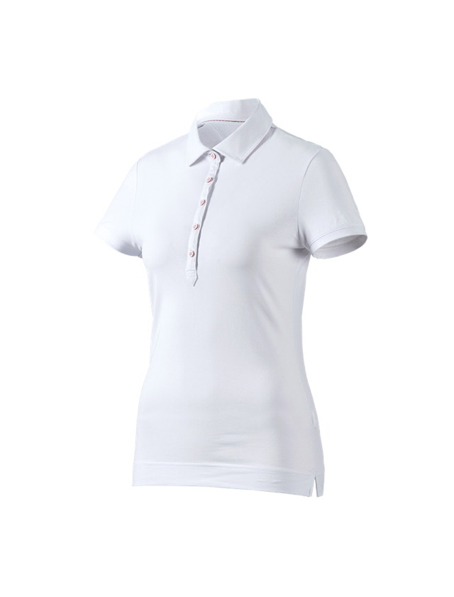Zahradní / Lesnictví a Zemědělství: e.s. Polo-Tričko cotton stretch, dámské + bílá