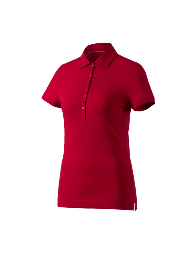 Trička | Svetry | Košile: e.s. Polo-Tričko cotton stretch, dámské + ohnivě červená