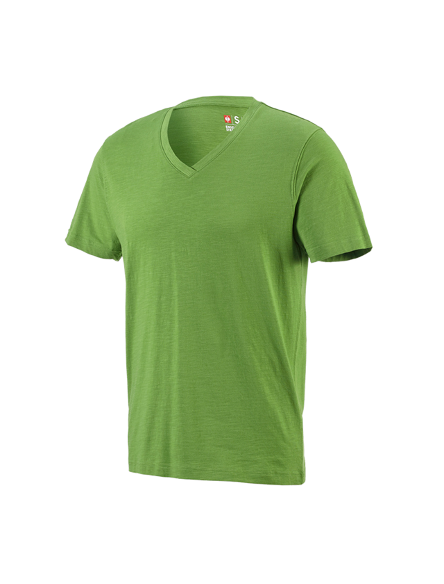 Trička, svetry & košile: e.s. Tričko cotton slub V-Neck + mořská zelená
