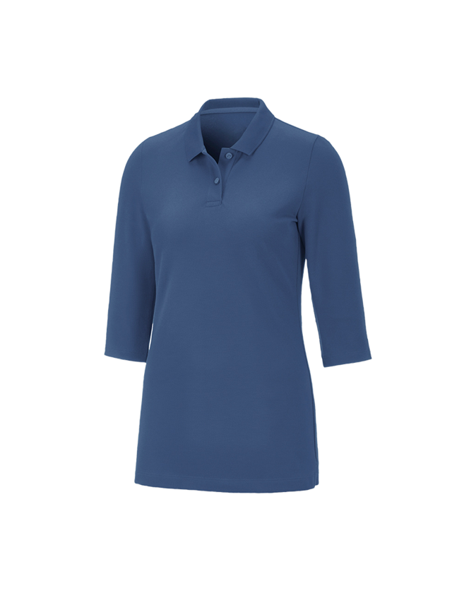 Trička | Svetry | Košile: e.s. Pique-Polo 3/4-rukávy cotton stretch, dámské + kobalt
