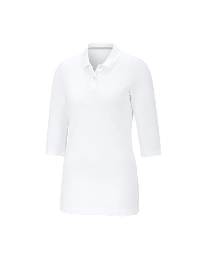 Trička | Svetry | Košile: e.s. Pique-Polo 3/4-rukávy cotton stretch, dámské + bílá