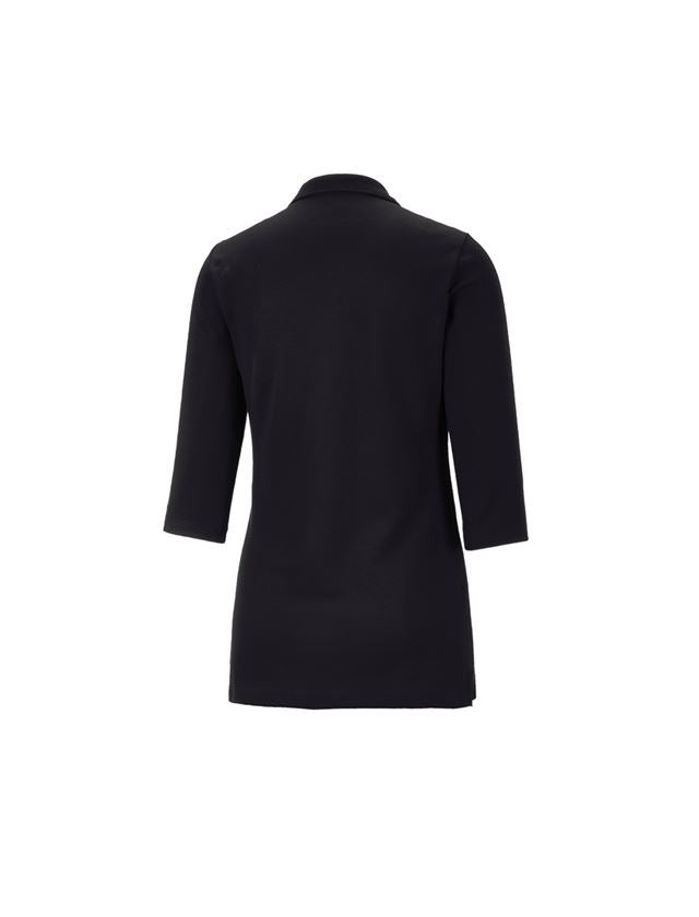 Trička | Svetry | Košile: e.s. Pique-Polo 3/4-rukávy cotton stretch, dámské + černá 1