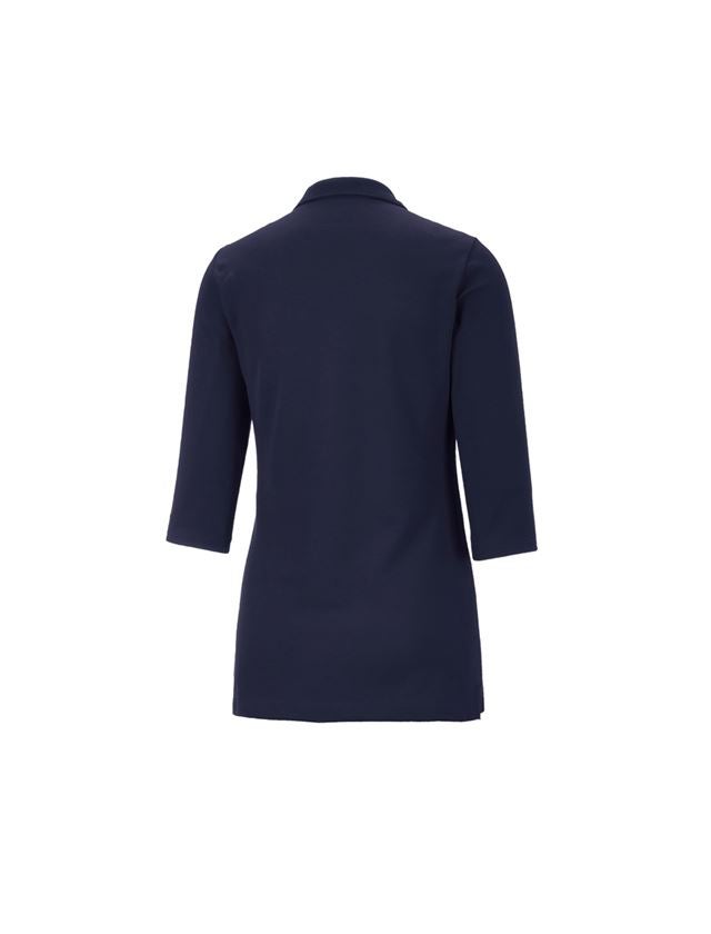Trička | Svetry | Košile: e.s. Pique-Polo 3/4-rukávy cotton stretch, dámské + tmavomodrá 1
