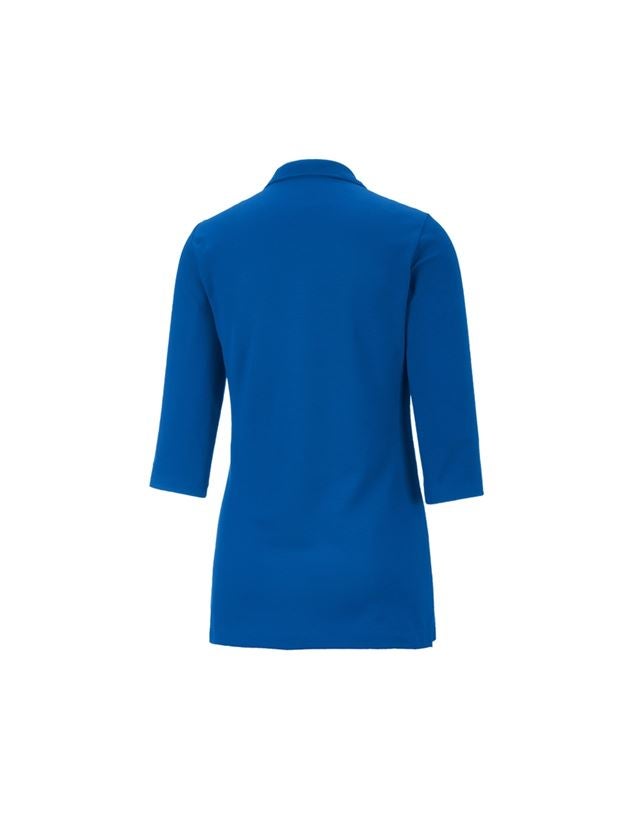 Trička | Svetry | Košile: e.s. Pique-Polo 3/4-rukávy cotton stretch, dámské + enciánově modrá 1