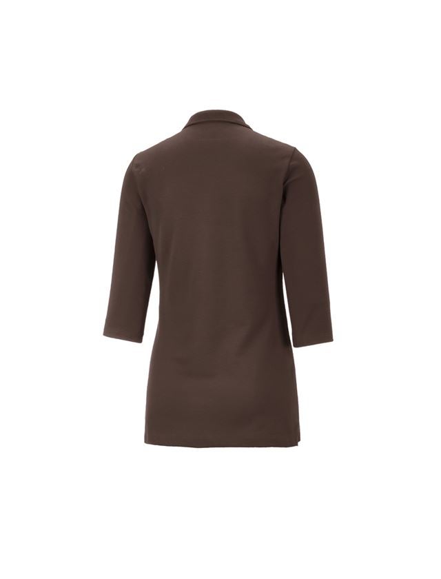 Trička | Svetry | Košile: e.s. Pique-Polo 3/4-rukávy cotton stretch, dámské + kaštan 1