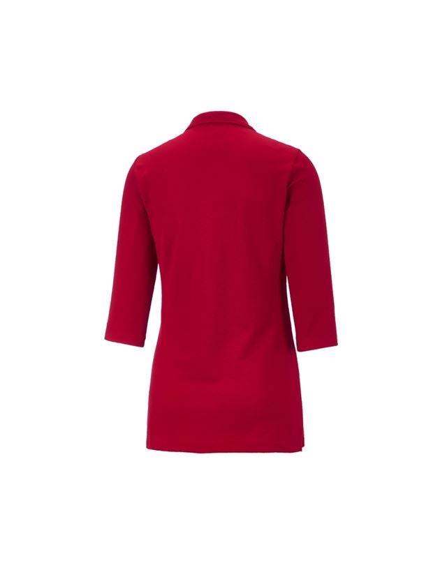 Trička | Svetry | Košile: e.s. Pique-Polo 3/4-rukávy cotton stretch, dámské + ohnivě červená 1