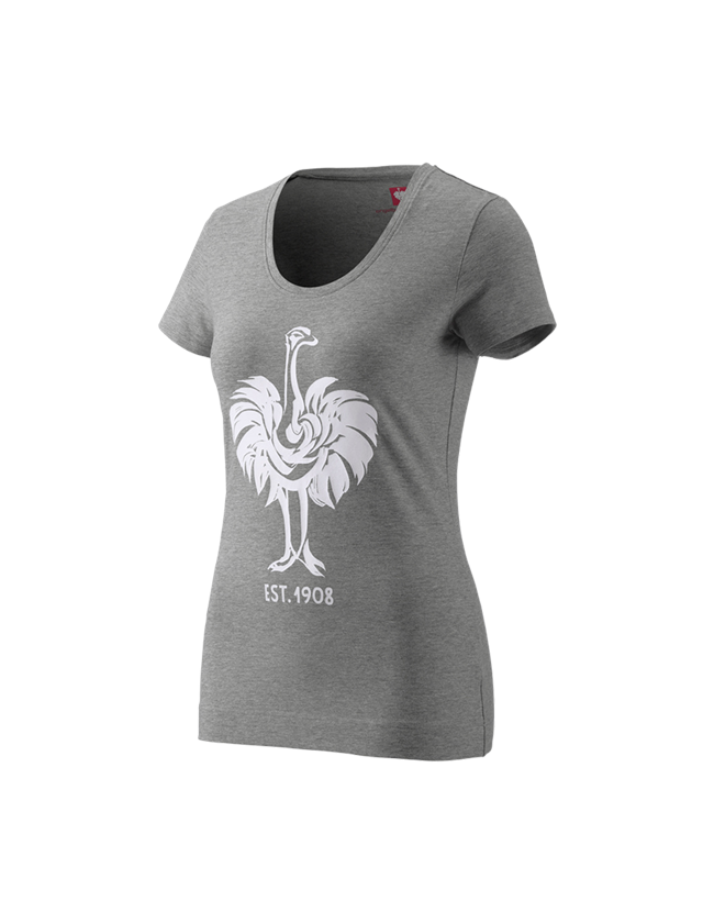 Trička | Svetry | Košile: e.s. Tričko 1908, dámské + šedý melír/bílá