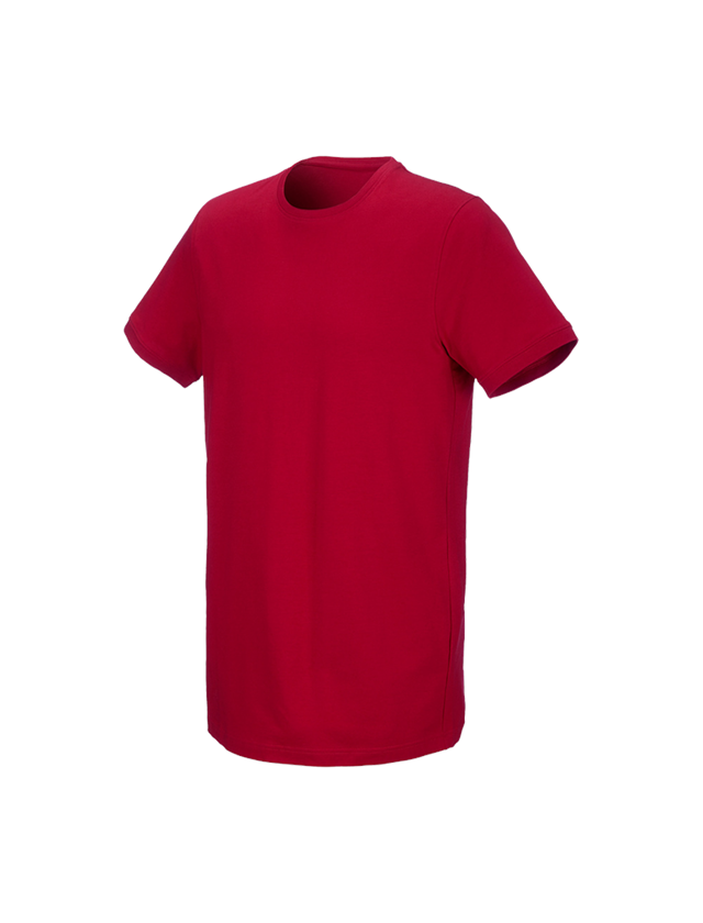 Trička, svetry & košile: e.s. Tričko cotton stretch, long fit + ohnivě červená 1