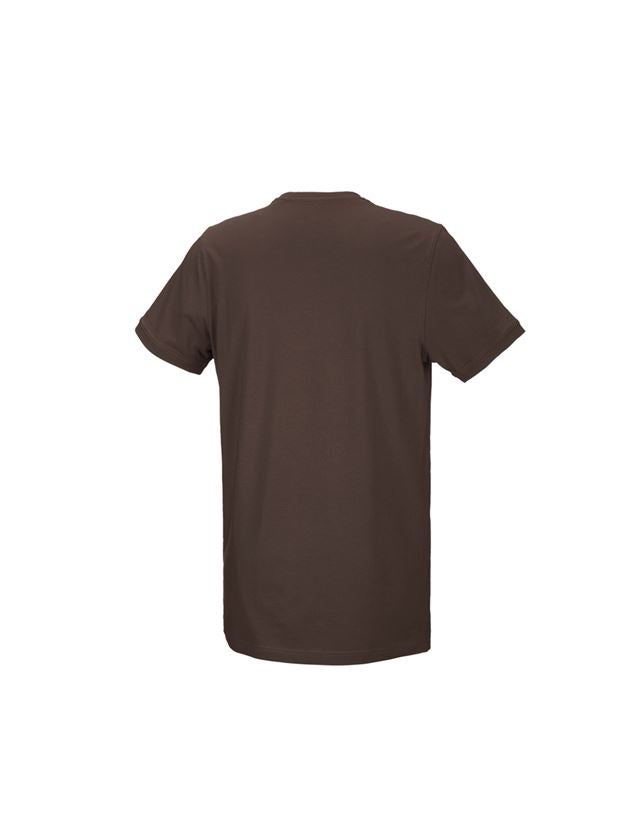 Trička, svetry & košile: e.s. Tričko cotton stretch, long fit + kaštan 2