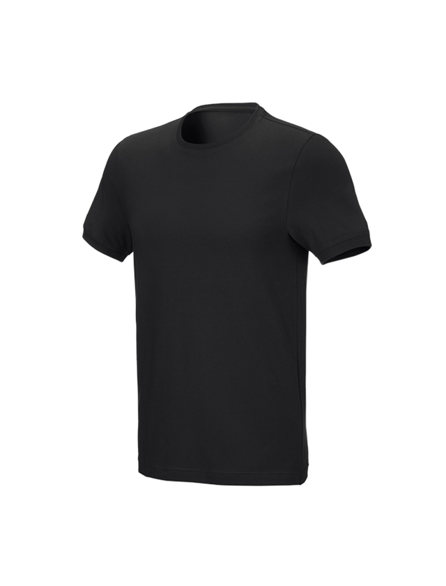 Trička, svetry & košile: e.s. Tričko cotton stretch, slim fit + černá 1