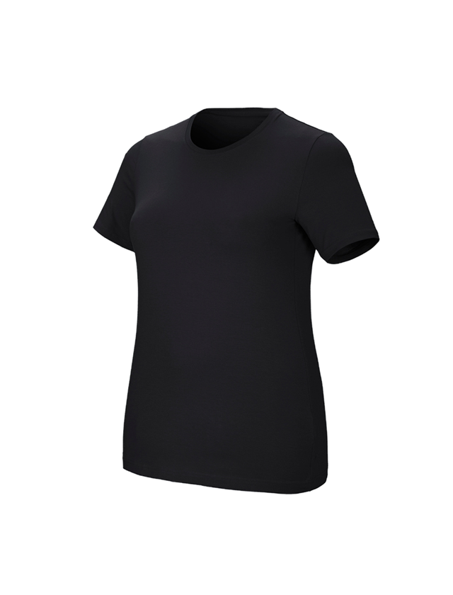 Trička | Svetry | Košile: e.s. Tričko cotton stretch, dámské, plus fit + černá 1