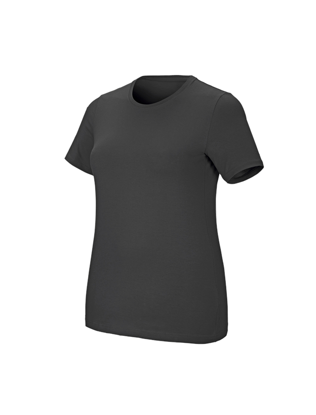 Trička | Svetry | Košile: e.s. Tričko cotton stretch, dámské, plus fit + antracit 1