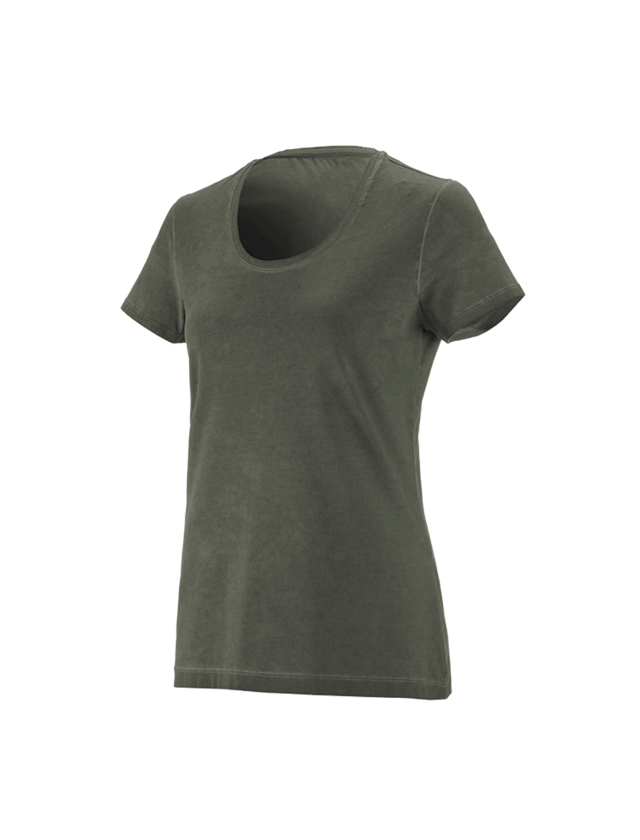 Trička | Svetry | Košile: e.s. Tričko vintage cotton stretch, dámská + maskovací zelená vintage 3