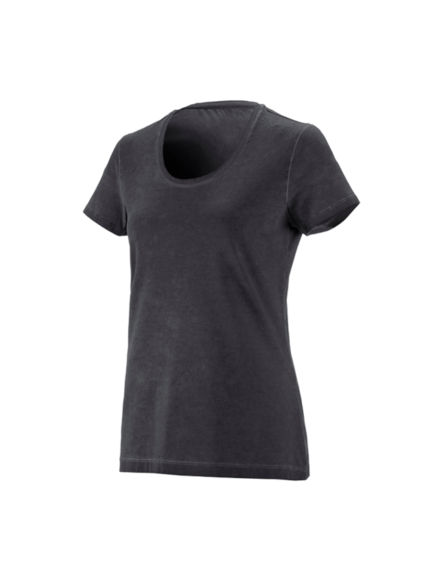 Trička | Svetry | Košile: e.s. Tričko vintage cotton stretch, dámská + oxidově černá vintage 1