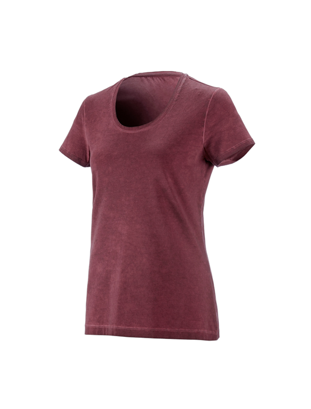 Trička | Svetry | Košile: e.s. Tričko vintage cotton stretch, dámská + rubínově červená vintage