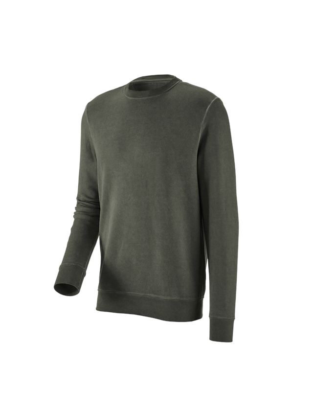 Trička, svetry & košile: e.s. Mikina vintage poly cotton + maskovací zelená vintage